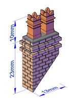 Chimney sloped stack with Pots x2 {5 Styles} - RC-014xA-76