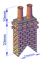 Twin pot chimney stack for apex of roof x2 {5 Styles} - RC-015xA-76