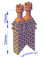 Twin pot chimney stack for apex of roof x2 {5 Styles} - RC-015xA-76
