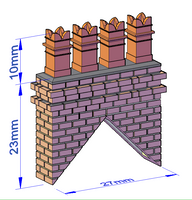 Quad pot single row chimney stack for apex of roof x2 {5 Styles} - RC-018xA-76