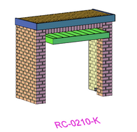 Narrow Low relief Brick Garage - RC-0210-#-76