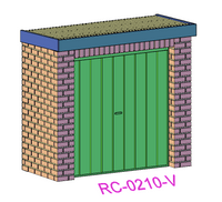 Narrow Low relief Brick Garage - RC-0210-#-76