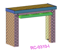 Wide Low relief Brick Garage - RC-0310-#-76