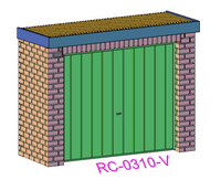 Wide Low relief Brick Garage - RC-0310-#-76