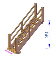 Wooden Stairs no platform - RC-210#-A-76