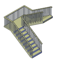 Concrete Staircase with railings - RC-280#-#-76