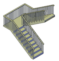 Concrete Staircase with railings - RC-280#-#-76