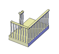Concrete Staircase with railings wall mounted - RC-282#-#-76
