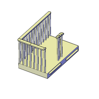 Concrete Staircase with railings wall mounted - RC-282#-#-76
