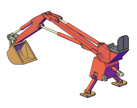 Tractor Back Hoe, extended - RF-0022-B-76