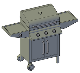 Gas BBQ cabinet type with wings  - RG-0013-G-76