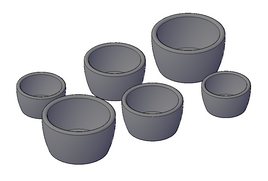 Curved Plant Pots (set of 6) - RG-0002-S-76
