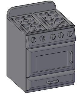 Cooker no grill with glass door rounded - RH-0018-A-76