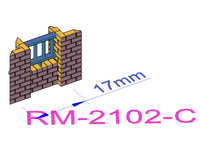 Low Brick Wall with Steel Bar Railings - RM-21XX-X-76