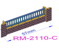 Low Brick Wall with Steel Bar Railings - RM-21XX-X-76