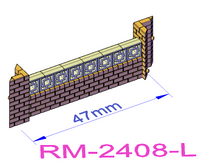 Low Brick Wall with Square Breeze Blocks - RM-24XX-X-76