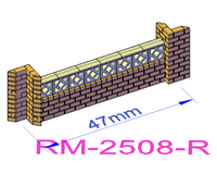 Low Brick Wall with Diamond Breeze Blocks - RM-25XX-X-76
