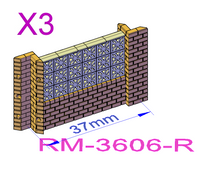 Tall Brick Wall with Clover Breeze Blocks - RM-36XX-X-76